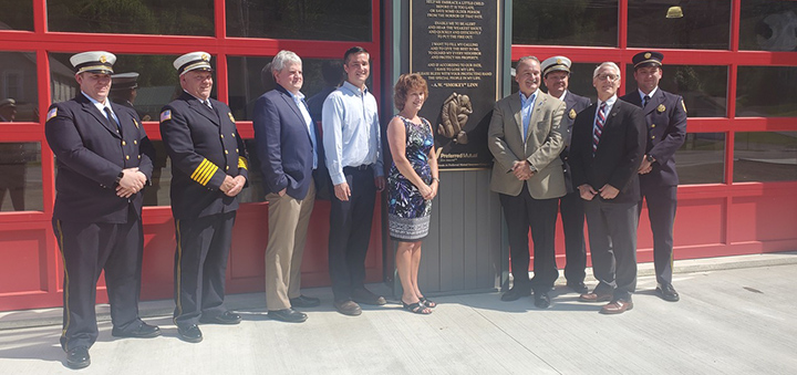 Preferred Mutual Present Plaque To New Berlin Firehouse